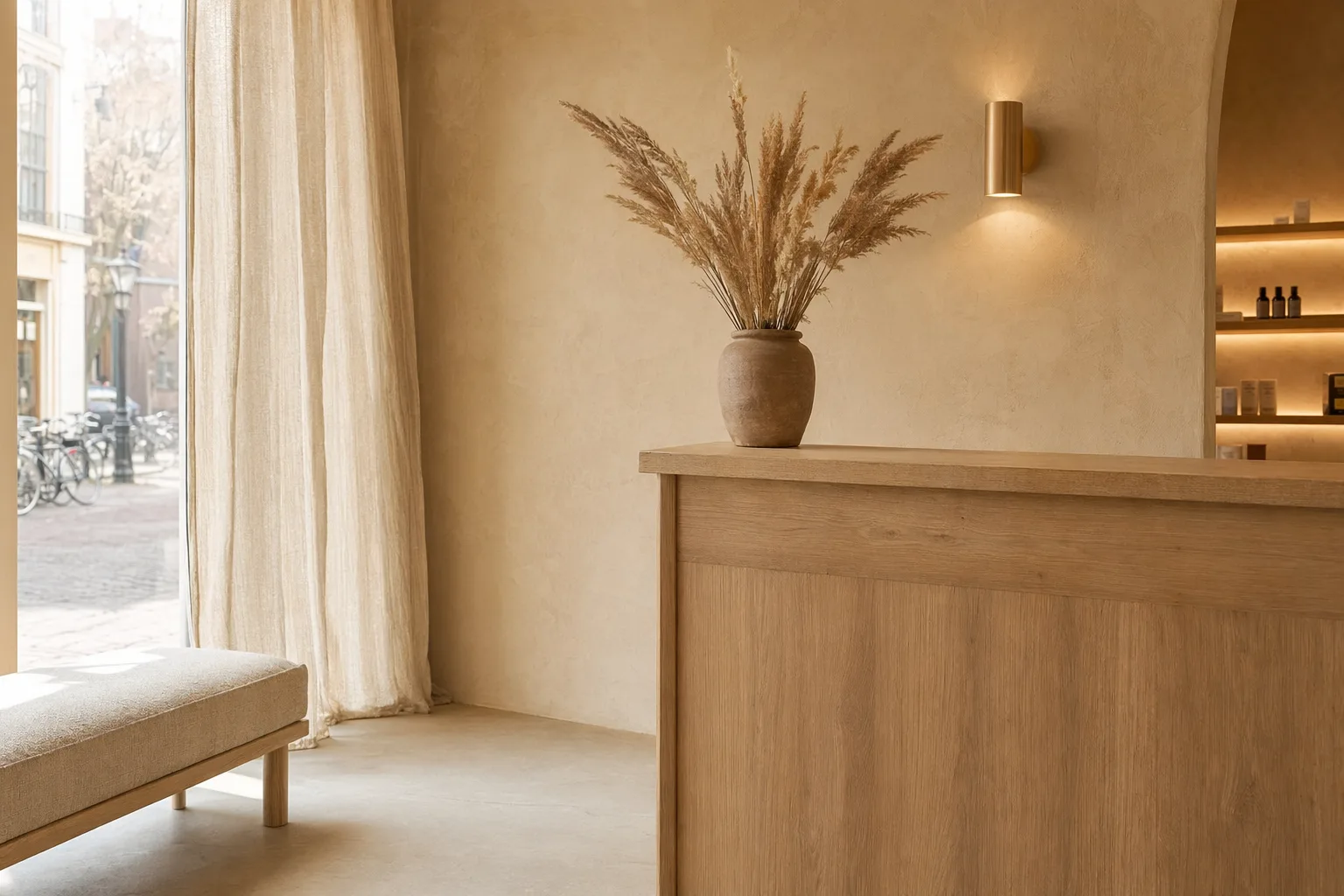 Sfeervol interieur van een beautykliniek