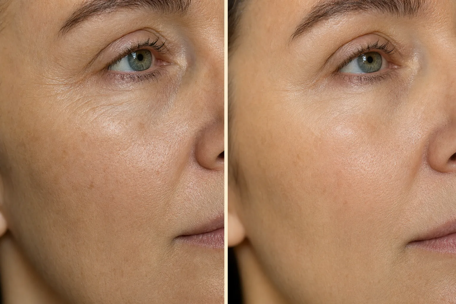Voor/na 8 weken microneedling-reeks